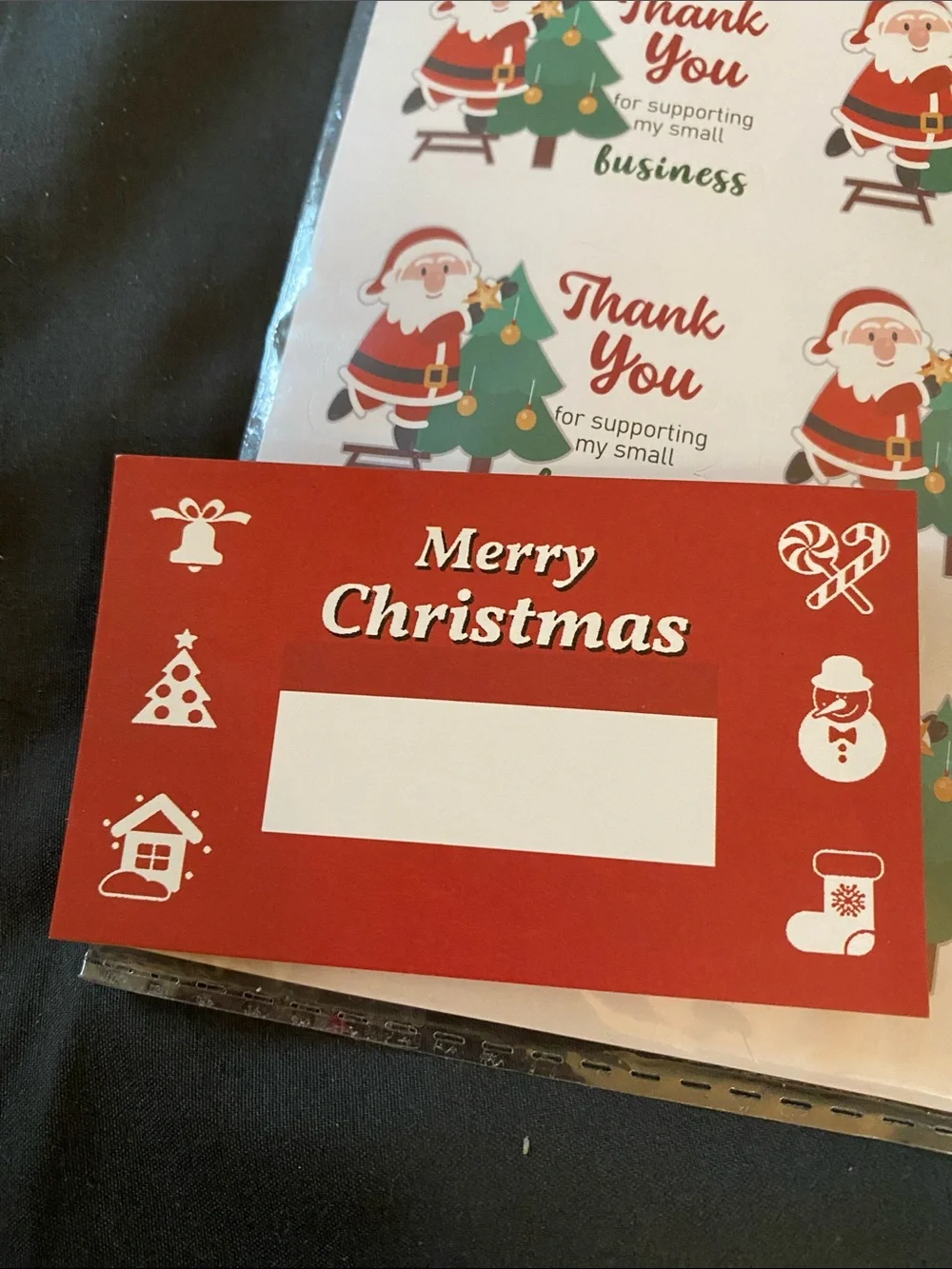 Christmas Thank You Stickers And Scratch Cards